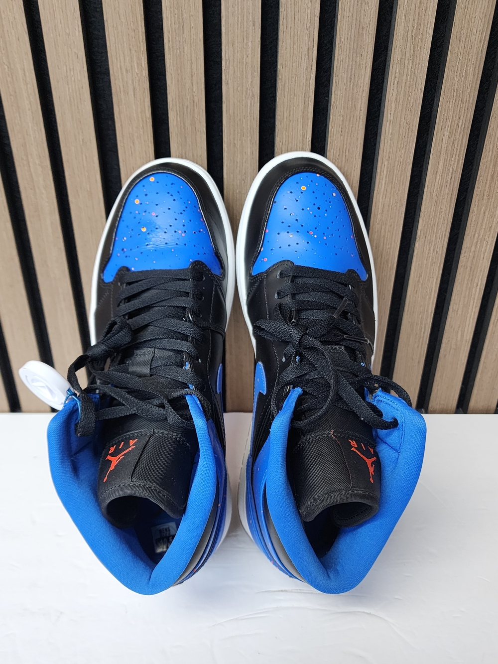 Nike Air Jordan 1 Retro Mid Royal Paint Splatter 554724-048 Mens Size 10.5 - Picture 12 of 14